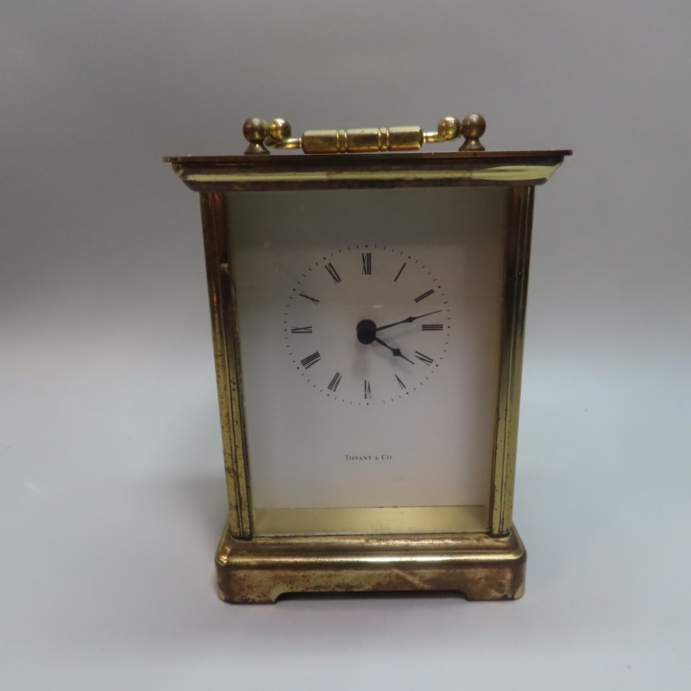 Tiffany & Company 5" Brass Carriage Clock Made In Germany Battery Operated AS/IS